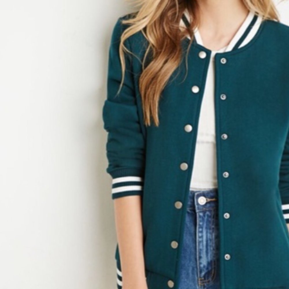 Varsity Bomber Sweatshirt Jacket - image 2